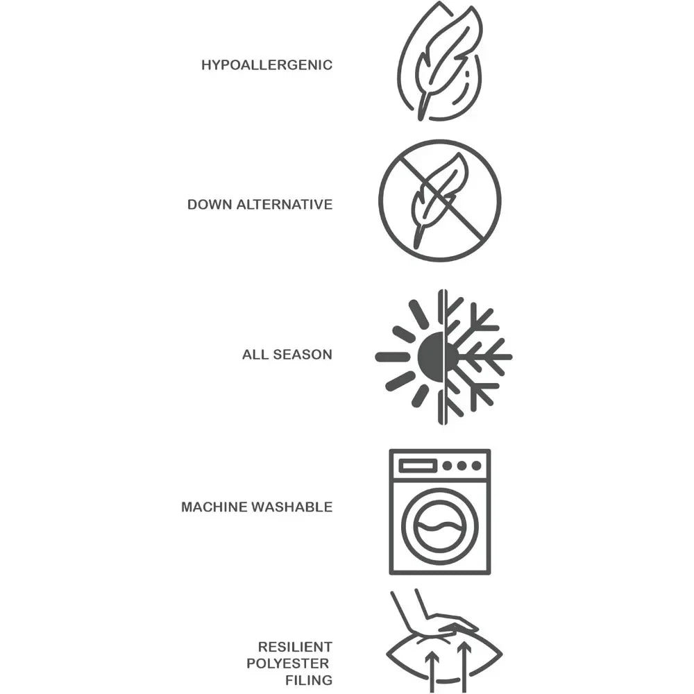 Bed Comforter Set, 5-Piece, 100% Polyester, 1 Double Sham, 2 Standard Shams, 1 Filled Decorative Pillows, Bed Sheet - Vibrant Variety Store