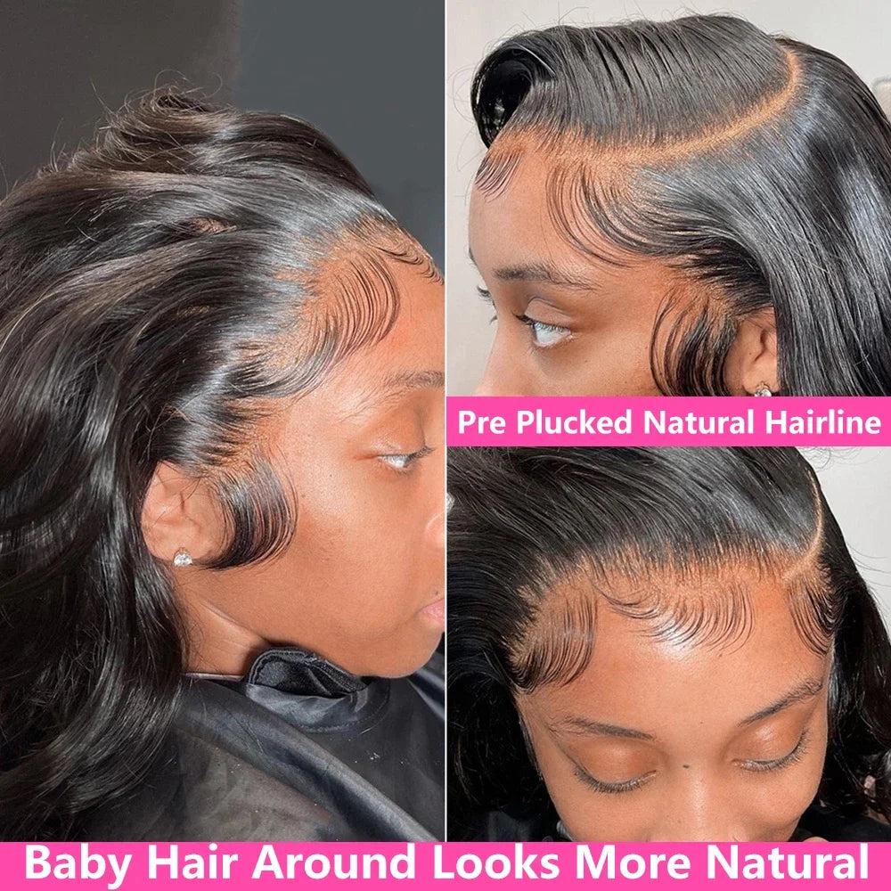 13x4 13x6 Hd Transparent Lace Wigs For BLack Women Pre Plucked Front Hair Wigs 220 Density Body Wave Lace Human Hair Frontal Wig - Vibrant Variety Store