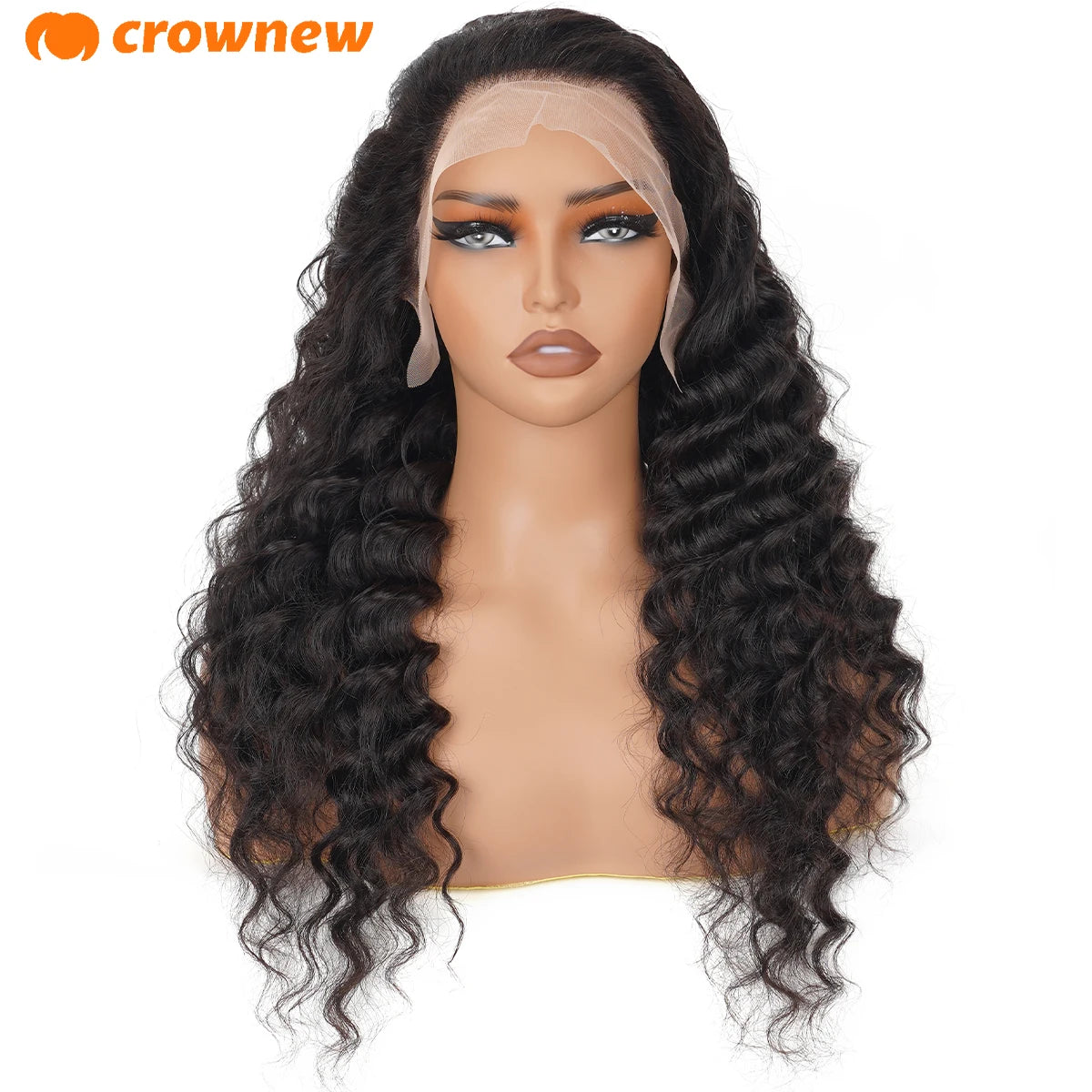 Deep Wave Frontal Wig 13X4 Hd Lace Frontal Wig Human Hair 200% Curly Lace Front Human Hair Wig PrePlucked Human Hair Wigs 40Inch - Vibrant Variety Store