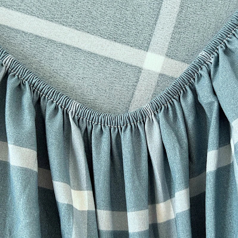 Cotton Fitted Sheet with Elastic Bands Non Slip Adjustable Mattress Cover for Double King Bed Non-Slip 140x200 160x200 200x200cm - Vibrant Variety Store