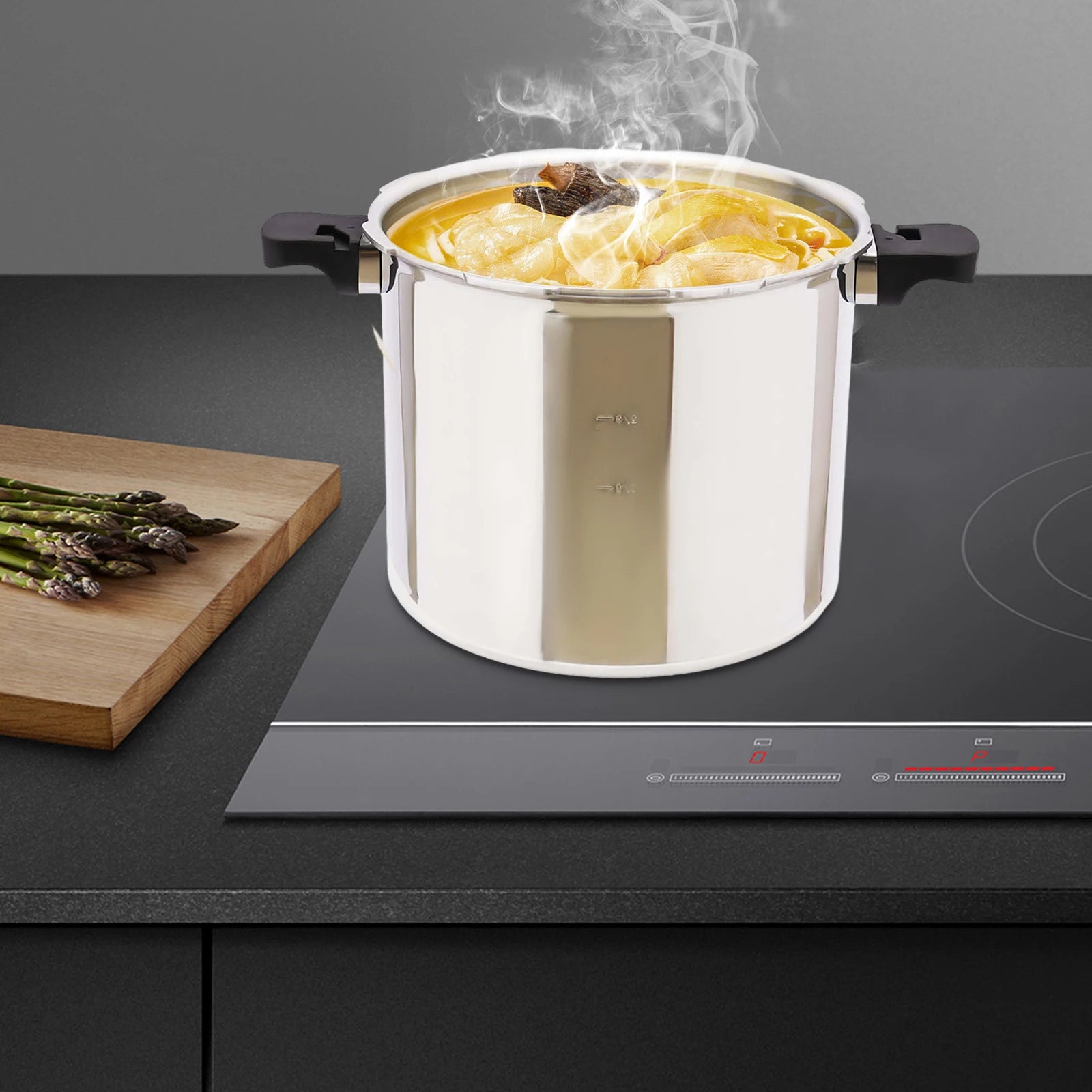 22L Large Capacities Pressure Cooker 90Kpa Commercial Stainless Steel Explosion-Proof Pressure Cooker For Gas Stoves 32*28cm - Vibrant Variety Store