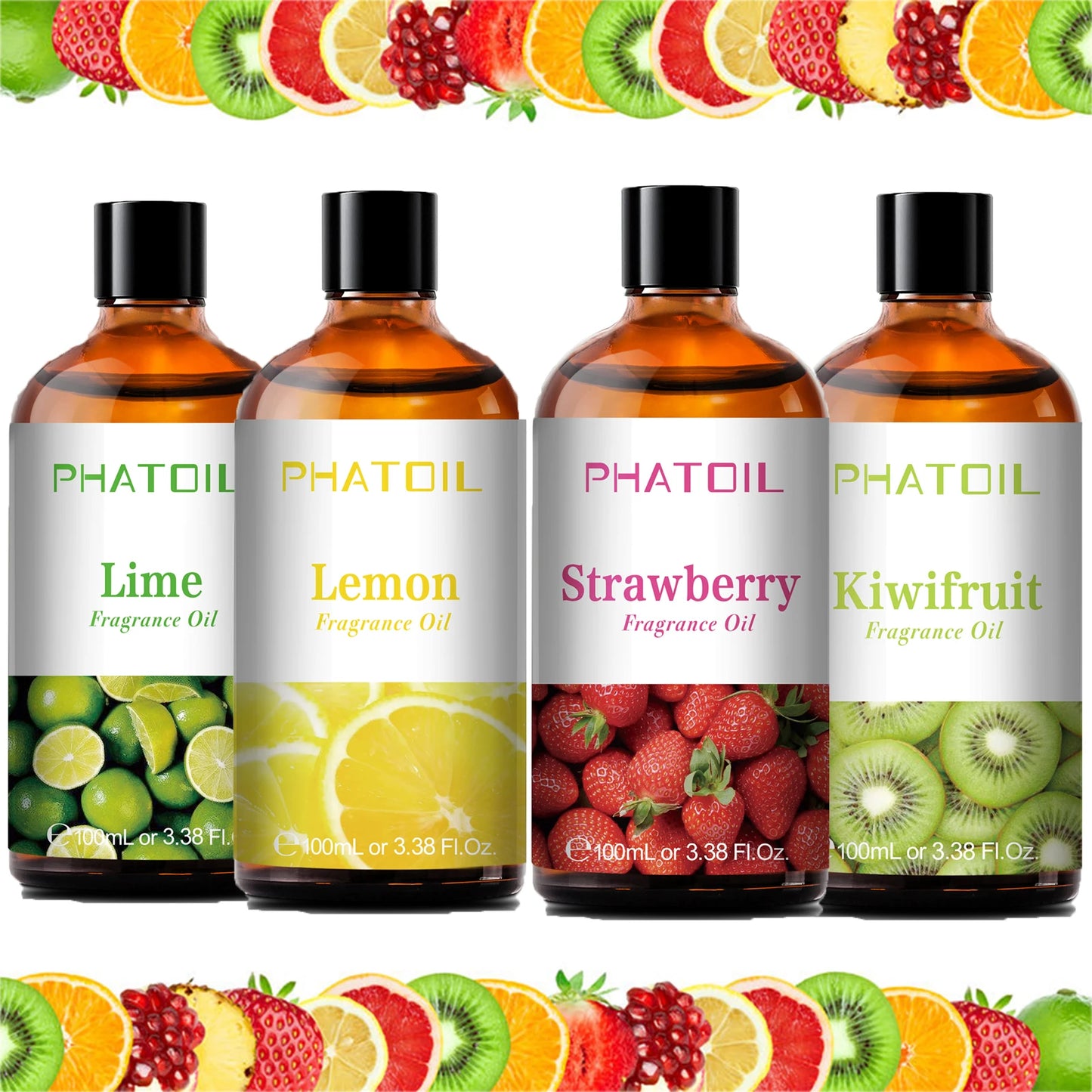 PHATOIL 100ml Sweet Fruity Fragrance Oil for Diffuser and Candle Making Coconut Vanilla Strawberry Lemon Peach Pear Aroma Oil - Vibrant Variety Store