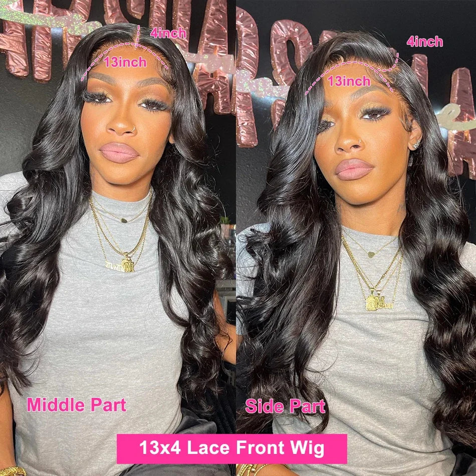 13x4 13x6 Hd Transparent Lace Wigs For BLack Women Pre Plucked Front Hair Wigs 220 Density Body Wave Lace Human Hair Frontal Wig - Vibrant Variety Store