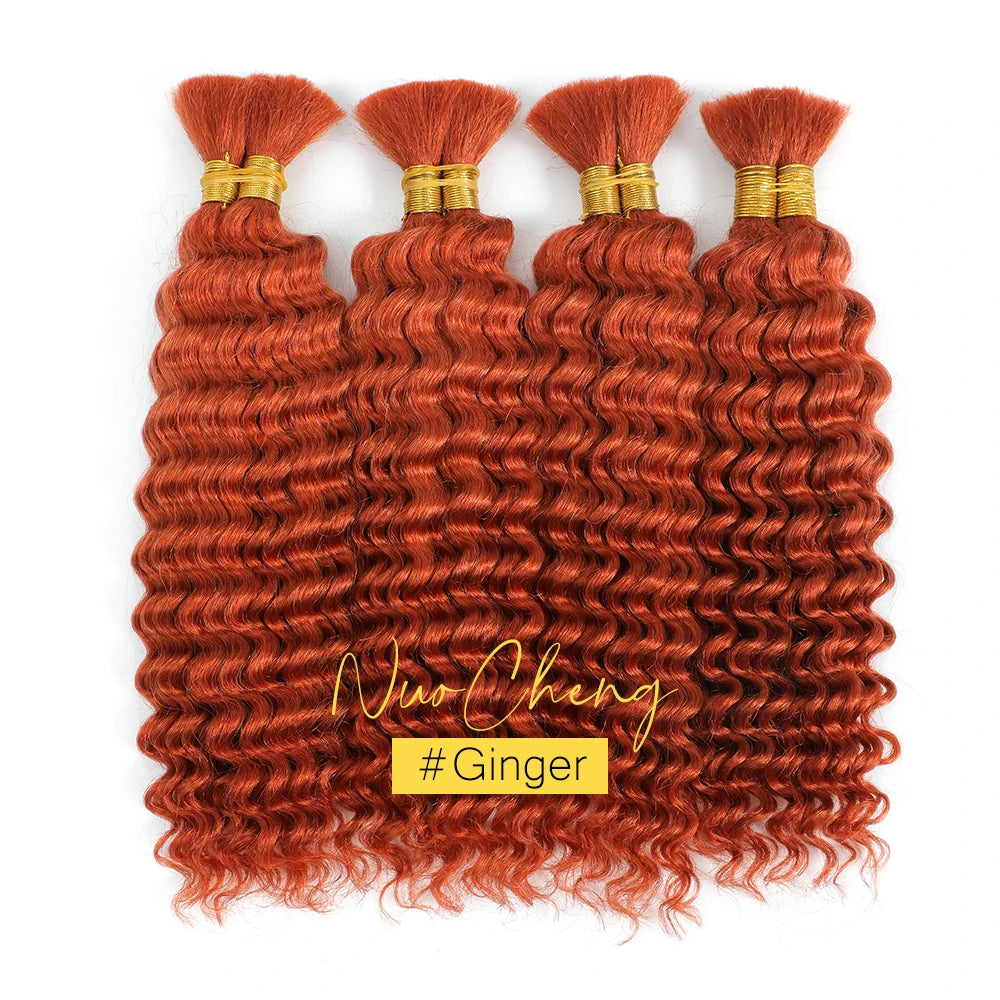 Deep Wave Bulk Human Hair for Braiding No Weft 100g (1 Pack-2 Bundles) Brazilian Virgin Human Hair Braiding Hair For BOHO Braids - Vibrant Variety Store