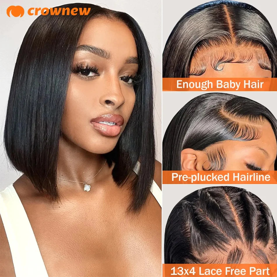Bob Wig Human Hair Lace Front Wigs Human Hair 100% Human Hair Wigs Hd Transparent 13X4 Straight Lace Frontal Bob Wigs Cheap wigs - Vibrant Variety Store