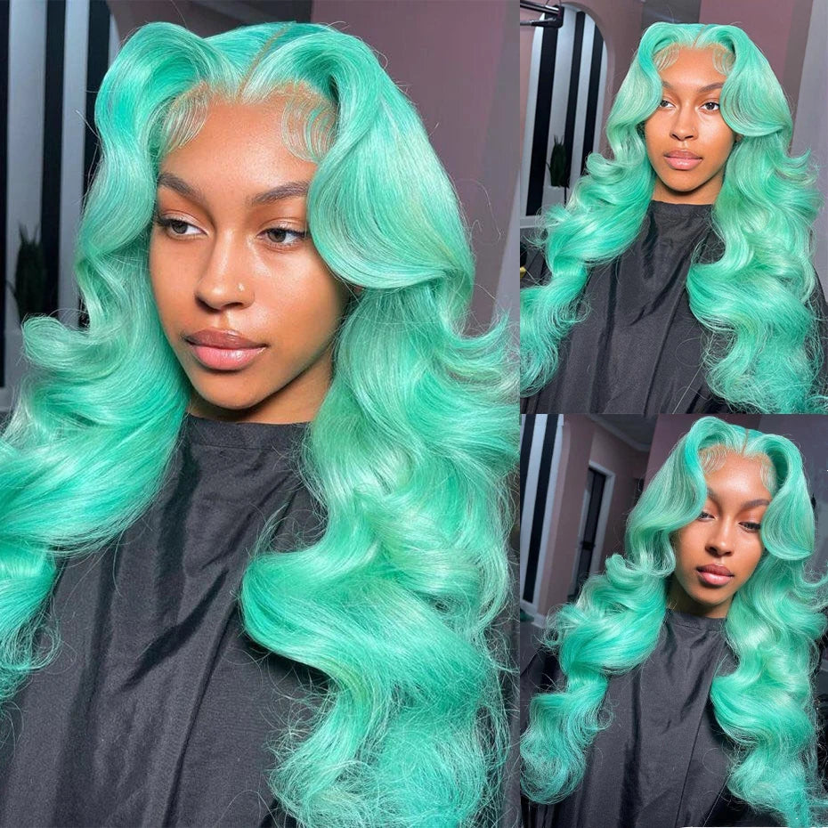 30 40 Inch Hot Pink Transparent Lace Front Wig Human Hair 13x6 Purple Green 613 Blonde Lace Frontal Wig Grey Colored Hair Wigs - Vibrant Variety Store