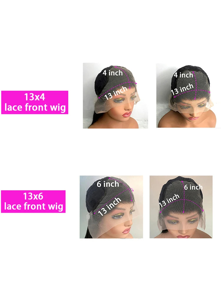 13x4 13x6 Hd Transparent Lace Wigs For BLack Women Pre Plucked Front Hair Wigs 220 Density Body Wave Lace Human Hair Frontal Wig - Vibrant Variety Store
