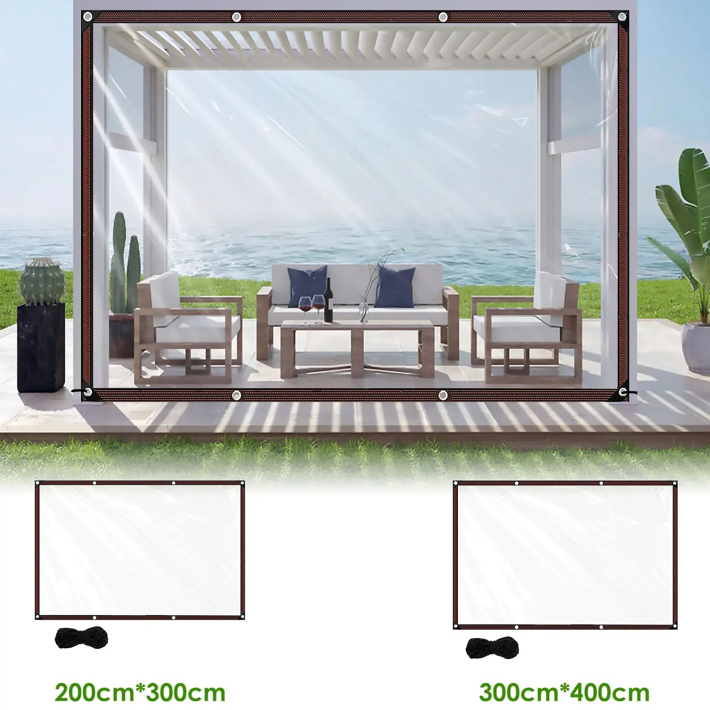 Chicken Coop Cover Transparent Tarpaulin Outdoor Garden Waterproof Run Tarp with Rope Reinforced Edges Chicken Coop Porch Canopy - Vibrant Variety Store