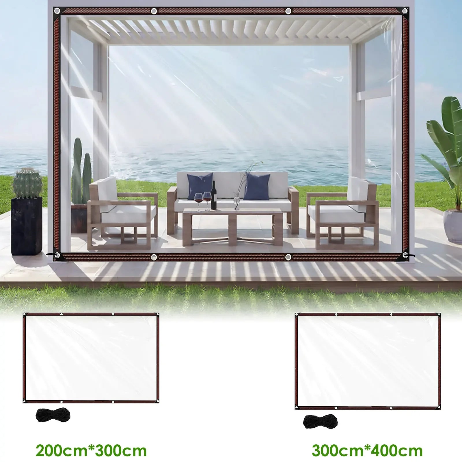 Chicken Coop Cover Transparent Tarpaulin Outdoor Garden Waterproof Run Tarp with Rope Reinforced Edges Chicken Coop Porch Canopy - Vibrant Variety Store