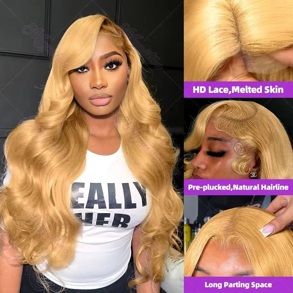 27 Honey Blonde Wig Human Hair 13x6 Hd Lace Frontal Wig 250 Density  Body Wave Lace Front Wig 13x4 Honey Blonde Human Hair Wigs - Vibrant Variety Store