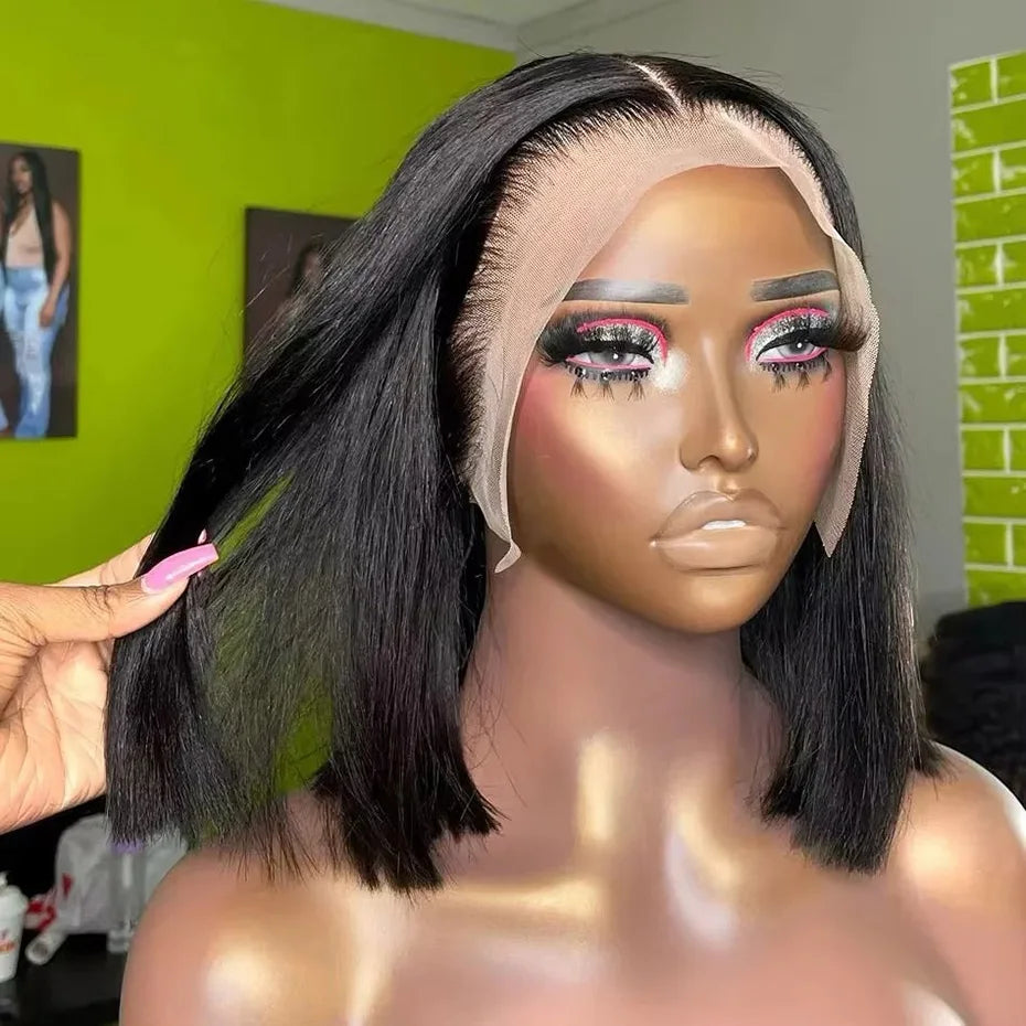 13x4 Bob Wigs Bone Straight Human Hair Wigs 13x6 Lace Frontal Hair Extensions Wig 100 Vietnamese Lace Front Human Hair Wig Black