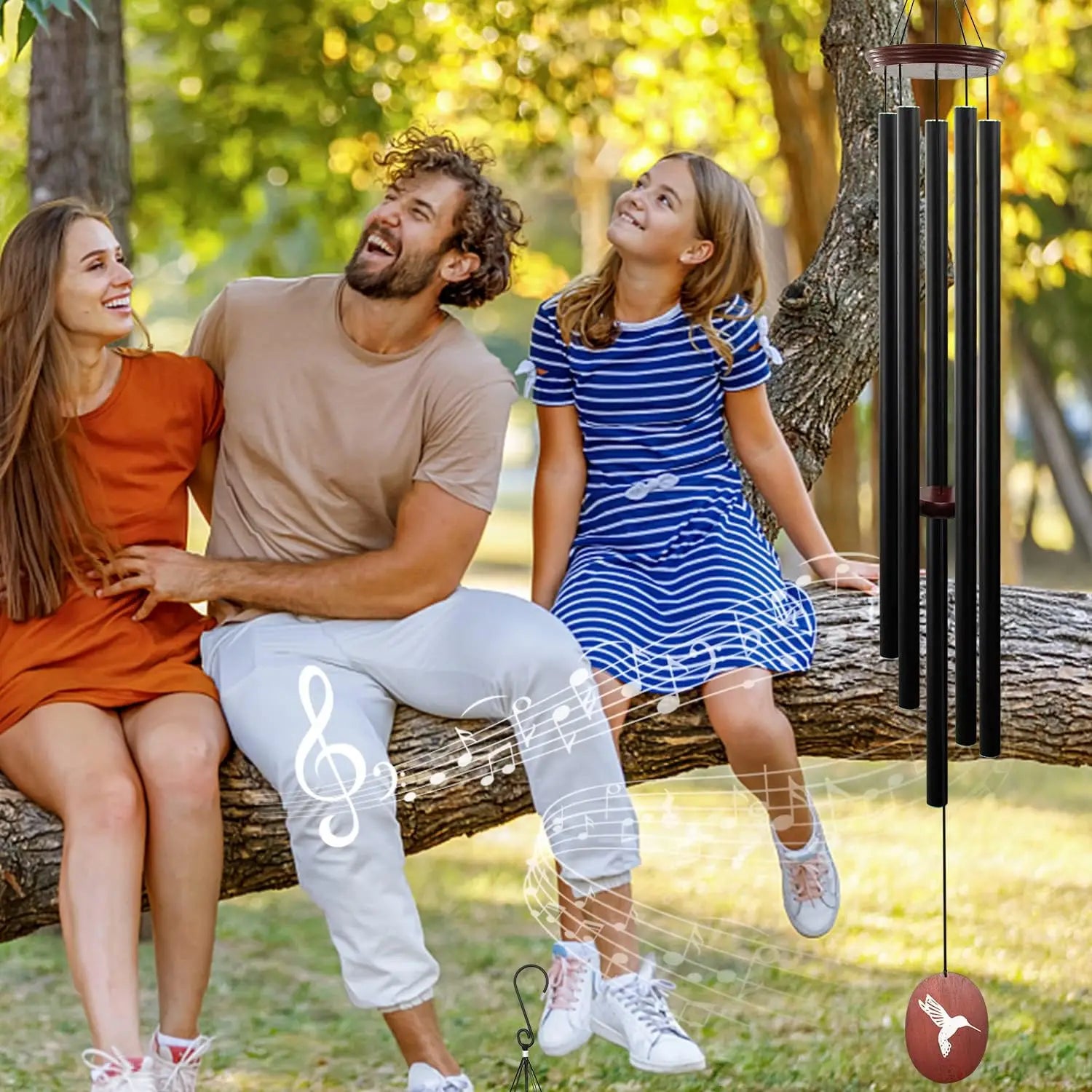 60" Wind Chimes Outdoor, WindChimes Large Wind Chimes for Outside Deep Tone with 5 Tuned Tubes and S Hook - Vibrant Variety Store