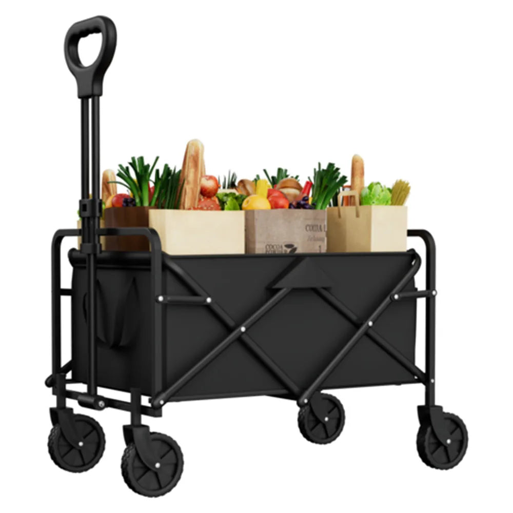 Foldable Garden Wagon Cart Portable Camping Trolley Outdoor Multi Function Utility Wagon for Beach or Shopping - Vibrant Variety Store