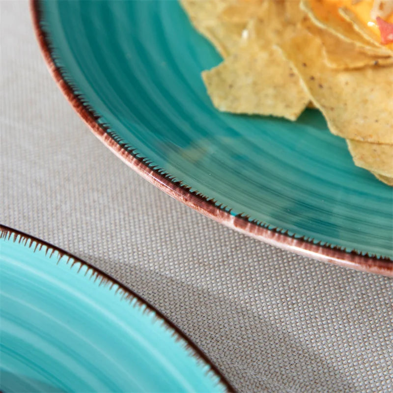 16Pcs Porcelain Dinnerware Set Vintage Ceramic Plate Set with Dinner Plate/Dessert Plate/Bowl/Mug Set Ceramic Dishware Dishes - Vibrant Variety Store