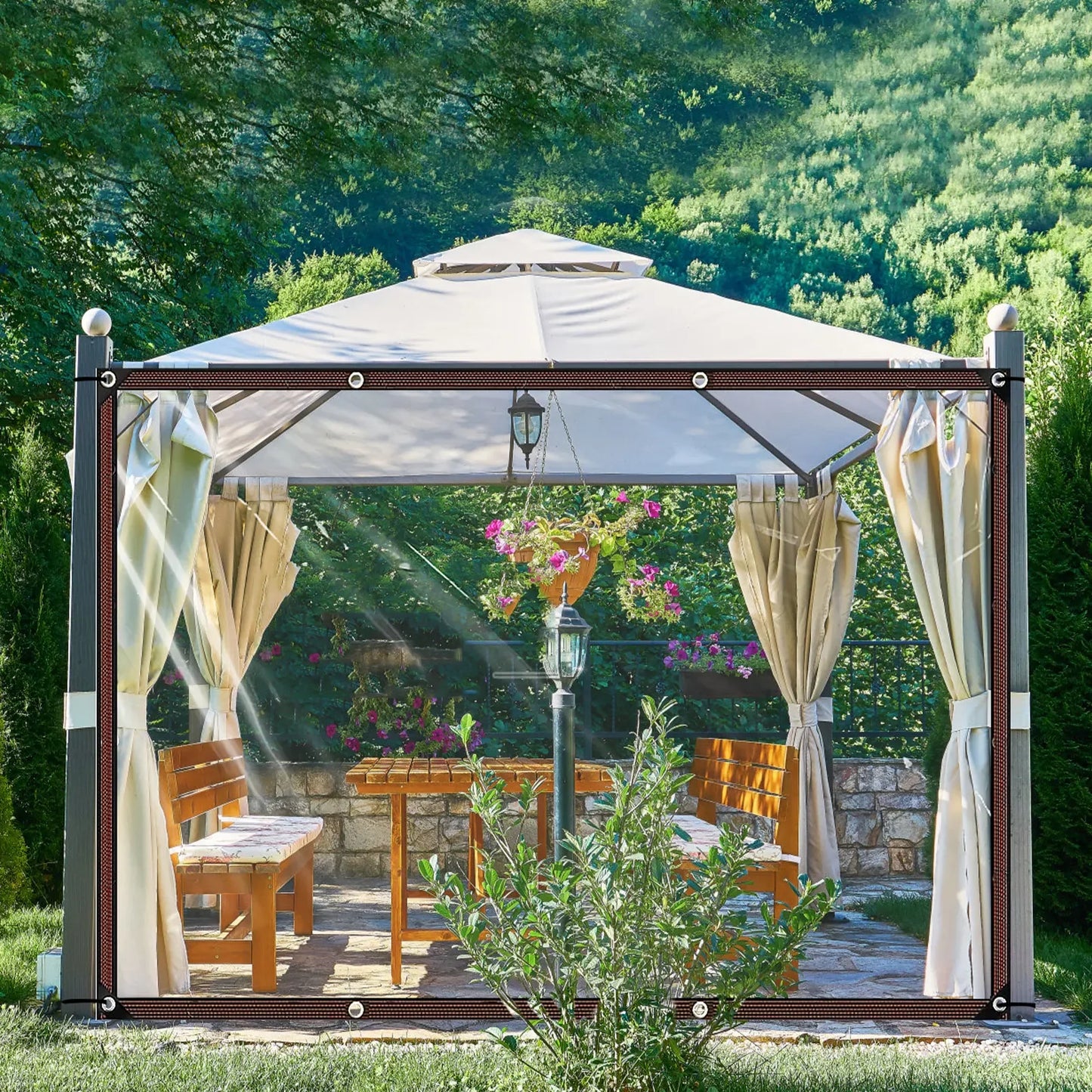 Chicken Coop Cover Transparent Tarpaulin Outdoor Garden Waterproof Run Tarp with Rope Reinforced Edges Chicken Coop Porch Canopy - Vibrant Variety Store