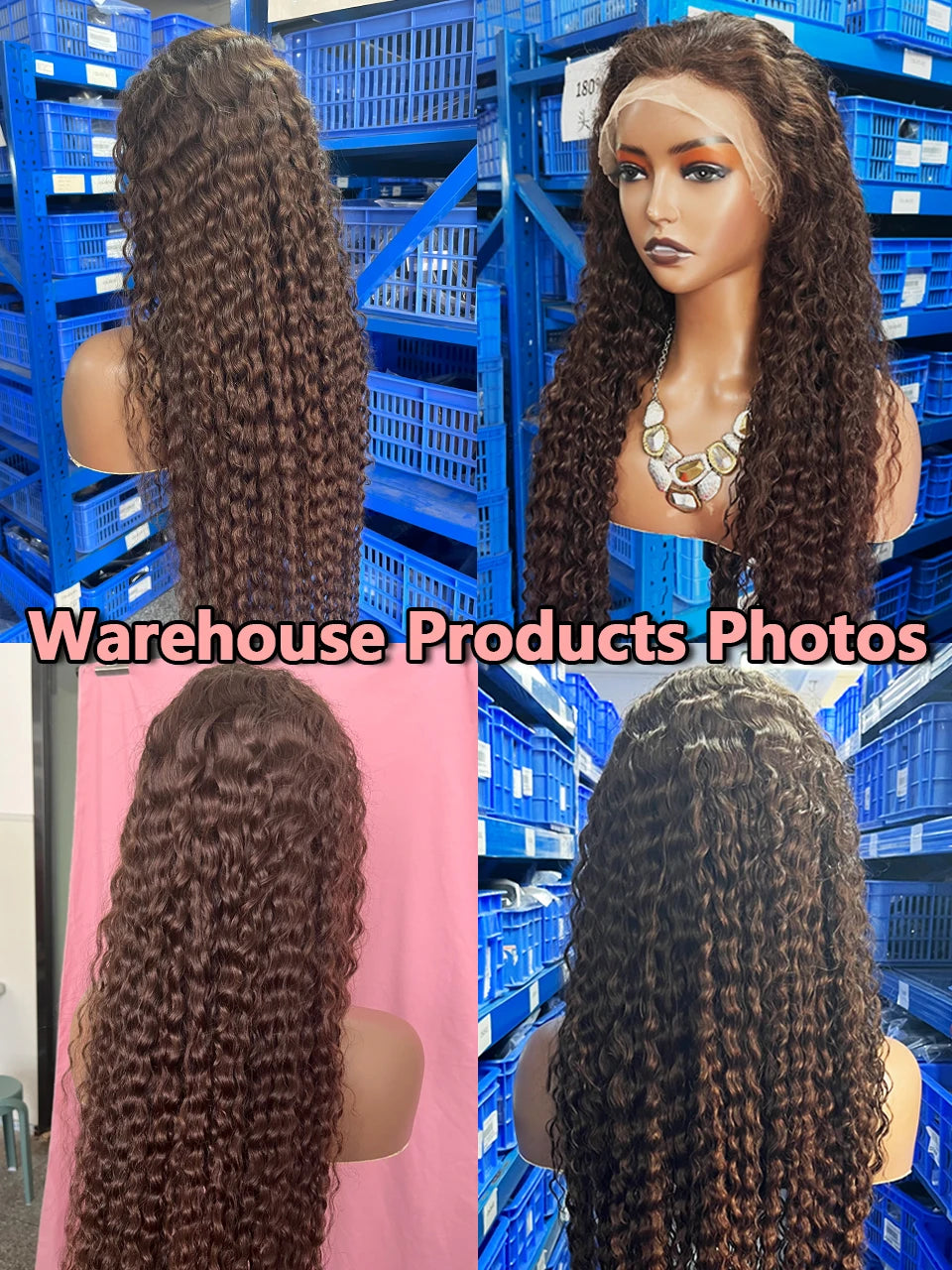 40Inch 13x6 Chocolate Brown Deep Wave Lace Frontal Wigs Human Hair Preplucked Colored Curly Human Hair Wigs For Women 200Density - Vibrant Variety Store