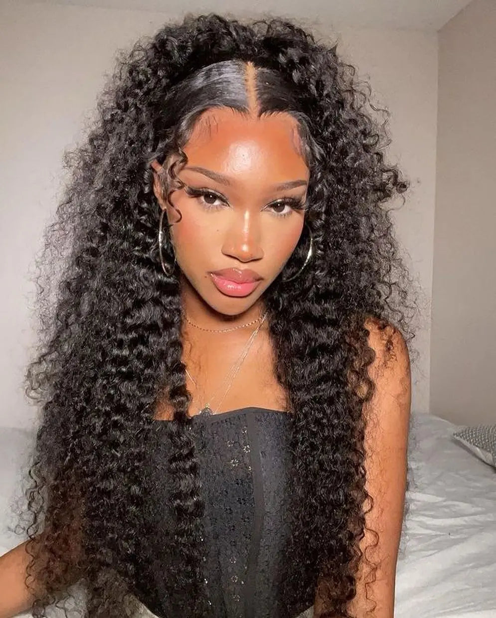 Snwprin 360 HD Full Lace Curly Human Hair Wigs Preplucked 13x6 Lace Frontal Wig Deep Wave Glueless Human Hair Ready To Wear 30In