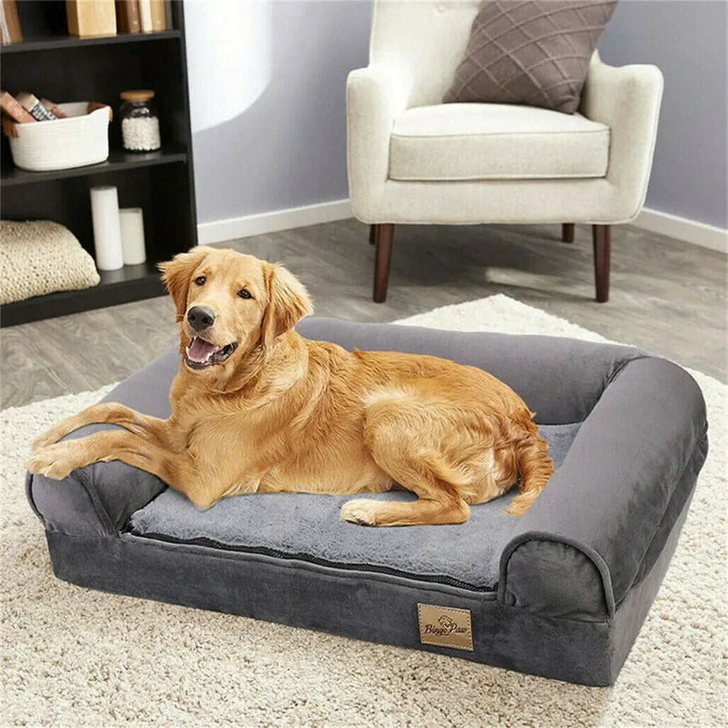XXL Large Orthopedic Dog Bed Cozy Pet Dogs Bedding with Bolster Washable Cover - Vibrant Variety Store