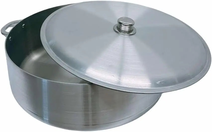 31 Qt Aluminum Caldero Cookware Pot Dutch Oven With Lid Satin Finish - Vibrant Variety Store