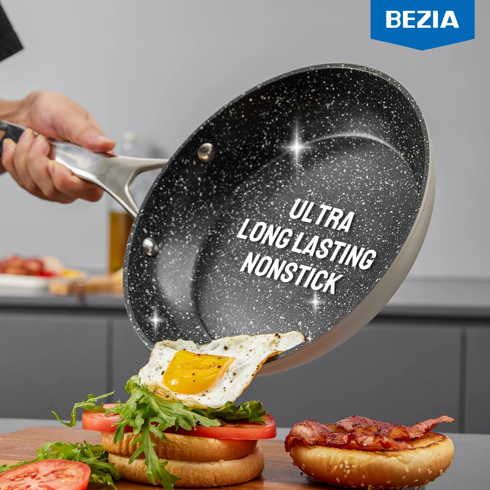 Induction Cookware Nonstick, 10-Piece, BEZIA Pots and Pans Set for Induction Cooktop, Compatible with All Stoves - Vibrant Variety Store