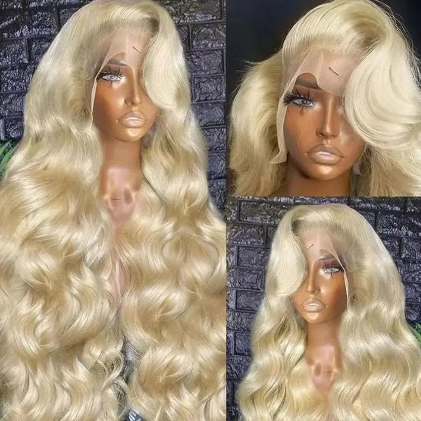 Blonde Human Lace Front Wig 613 Hd Lace Frontal Wig 13X6 Body Wave Human Hair Wigs For Women Pre Plucked 30 32 Inch 220 Density - Vibrant Variety Store