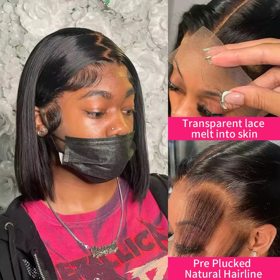 13x4 Bob Wigs Bone Straight Human Hair Wigs 13x6 Lace Frontal Hair Extensions Wig 100 Vietnamese Lace Front Human Hair Wig Black