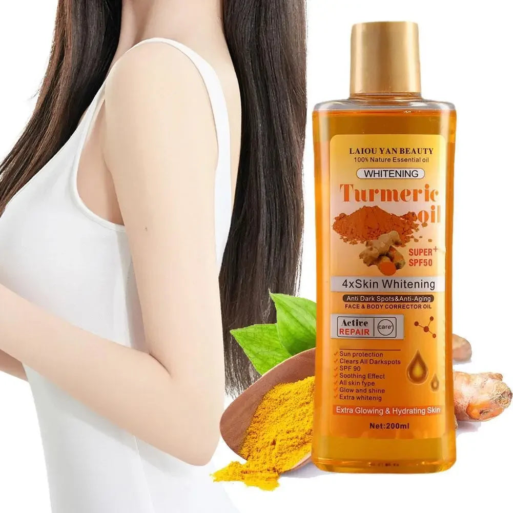 200ml Turmeric Oil Essential Oil and Ginger Deep Hydration Moisturizer Nourishing Smoothing Face Serum for Skin Care - Vibrant Variety Store