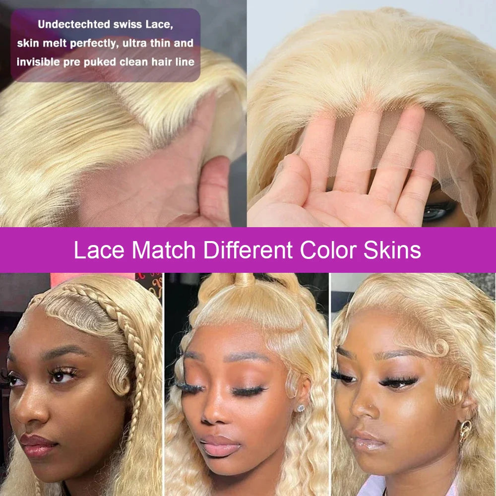 613 Loose Deep Wave Frontal Wig 13x6 HD Water Wave Lace Front Wig 30 40 Inch Honey Blonde 13x4 Lace Front Curly Human Hair Wigs - Vibrant Variety Store