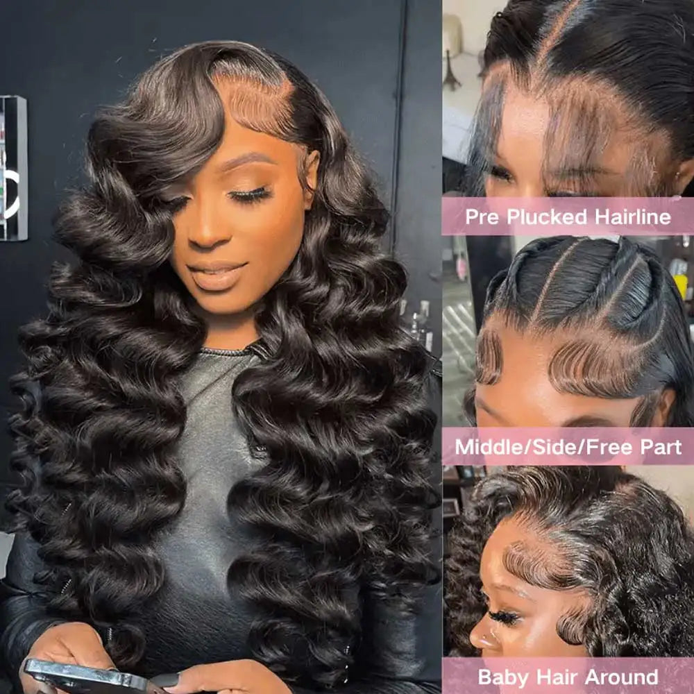 13x4 13x6 HD Loose Deep Wave Frontal Wigs 40 42 Water Deep Curly Lace Front Human Hair Wigs Remy 5x5 Gluless Wig Human Hair - Vibrant Variety Store