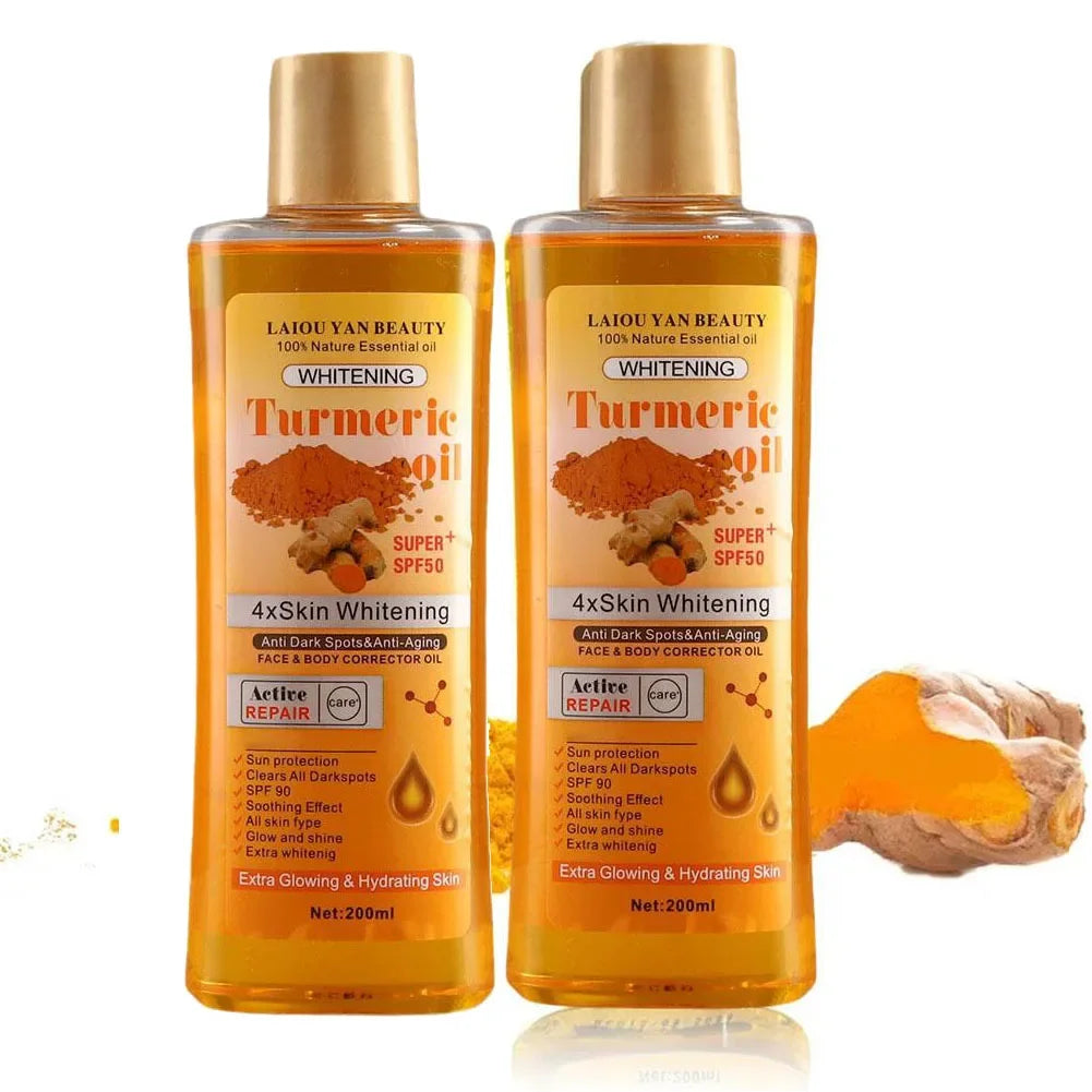 200ml Turmeric Oil Essential Oil and Ginger Deep Hydration Moisturizer Nourishing Smoothing Face Serum for Skin Care - Vibrant Variety Store