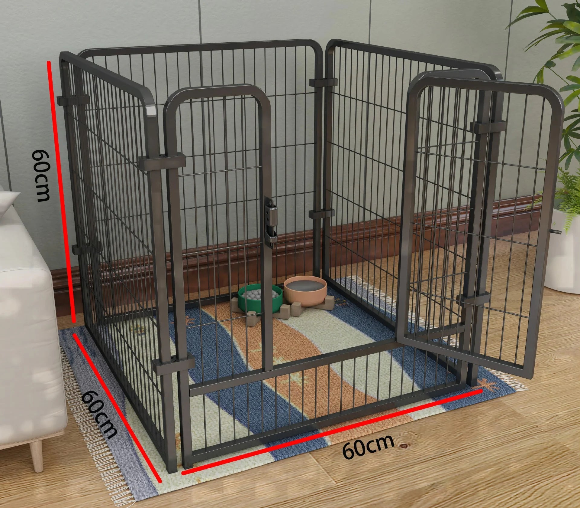 4/6 Panels Dog Fence Playpen Foldable Puppy Exercise Kennel Teddy Animal Escape Barrier Heavy Duty Cage for Dog Cat Rabbit Pet - Vibrant Variety Store