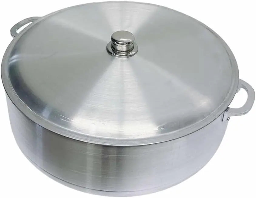 31 Qt Aluminum Caldero Cookware Pot Dutch Oven With Lid Satin Finish - Vibrant Variety Store