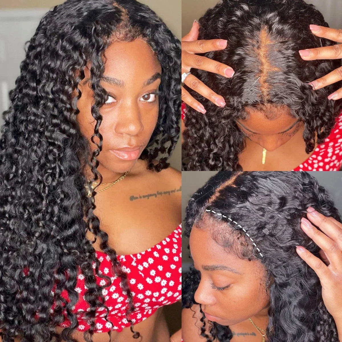 Kinky Curly Wig 4C Edges Baby Hair HD Lace Frontal Wig Human Hair 13x6 13x4 HD Transparent Lace Front Human Hair Wigs for Women - Vibrant Variety Store