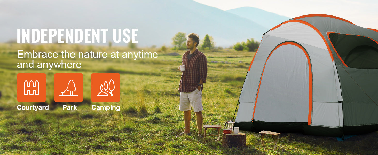 SucceBuy SUV Camping Tent, 8'-8' SUV Tent Attachment for Camping with Rain Layer and Carry Bag, PU2000mm Double Layer Truck Tent - Vibrant Variety Store